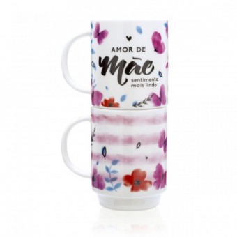 Li0960 canecas empilhaveis mae aquarela