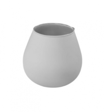49-30136 VASO DE VIDRO NAPOLEAO CINZA FOSCO 22 CM