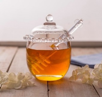 1753 MELEIRA CRISTAL DE CHUMBO C/PEGADOR CORACAO 9,5x12cm