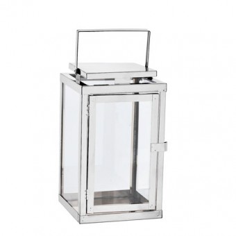 08046P LANTERNA EM METAL PRATA 15X32 CM