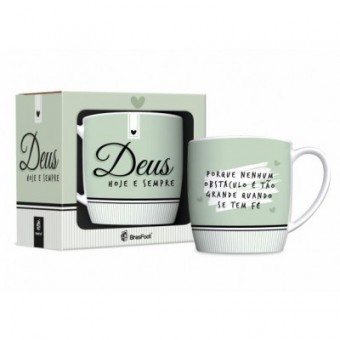 12189 CANECA PORCELANA URBAN 300ML FE1 - DEUS HOJE E SEMPRE