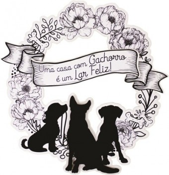 P17261 GUIRLANDA UMA CASA COM CACHORRO 36X33
