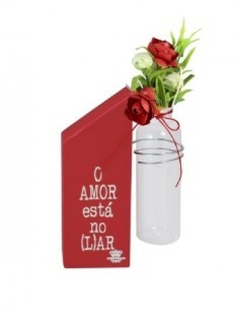 P18086PLACA DE MESA CASINHA COM TUBETE O AMOR ESTÃ...13,5X8,5