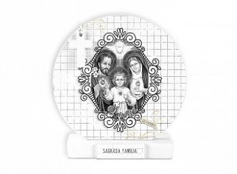 RL167 RELICÁRIO DE IMÃ SAGRADA FAMILIA ESTAMPA QUADRICULADA