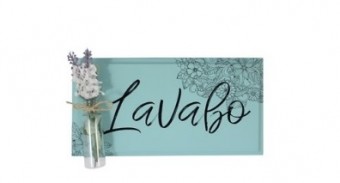 P17941 QUADRO COM TUBETE LAVABO 32X17