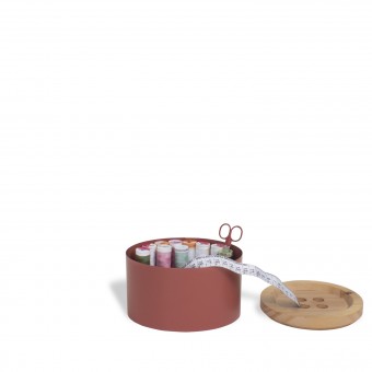 TENO01.3438.LIS CAIXA DE ACO COSTURA BOTAO NOGUEIRA TERRACOTA