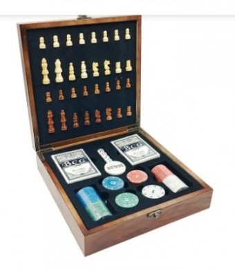 RMT1950 XADREZ POQUER C MALETA MADEIRA