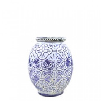 CG-004-031 CASTICAL DE VIDRO BRANCO E ROXO 10X12,5 CM