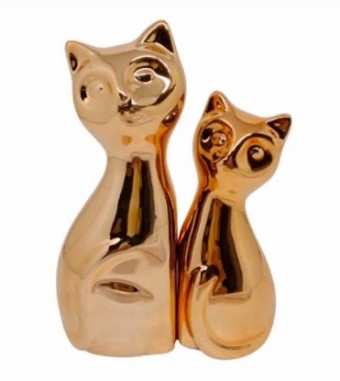 74160 GATOS 2PCS 5X12,5 4,5X9CM PORCELANA