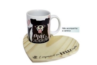 P19209 SUPORTE CORAÇÃO IMPOSSIVEL SER FELIZ SOZINHO 20X17,5