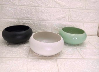 GC0216  VASO DE CERAMICA BAIXO MEDIA A7XL13CM