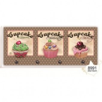 P8991 GANCHEIRA 5 PINOS CUPCAKE POÁ VERDE 15X35