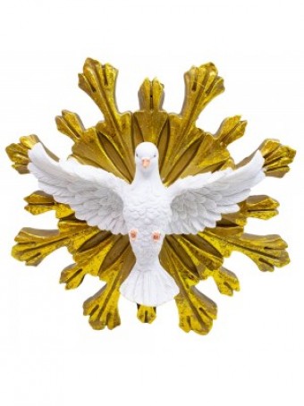 A71567-H7.5-ME ENFEITE DE RESINA DE PLASTICO EM FORMA DE ESPIRITO SANTO, TAMANHO: 18,2 CM