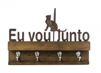 FE631 PORTA CHAVES FERRO MAD. M EU VOU JUNTO CAT