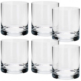 57671 Jogo de 6 copos para whisky Barware em cristal ecologico 410ml A9,5cm transparente