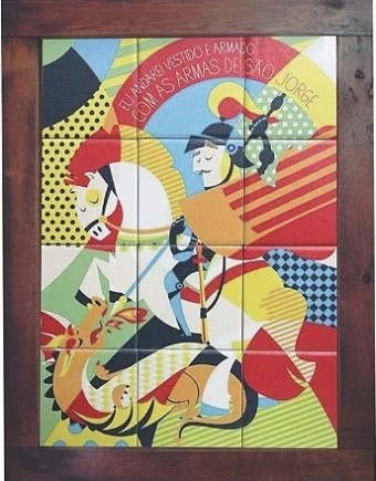 3093ag-029 quadro azulejo são jorge 30cmx40cm