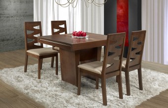 0520- MESA ELÁSTICA CARAIVA TAMPO MADEIRA 76cm (alt) x 80cm (larg) x 120/180cm (comp)