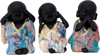 (5519) TRIO BUDA RESINA 9CM