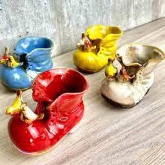 105995 BOTINHAS CER VINTAGE PASSARINHO CX48