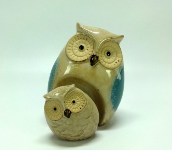 Coruja Porcelana de Lado