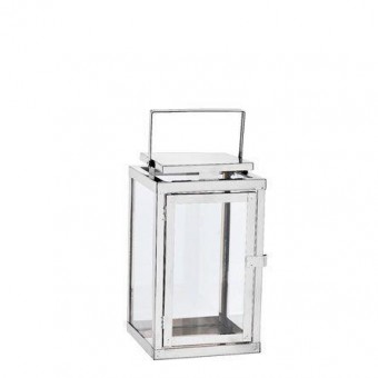 08046G LANTERNA EM METAL PRATA 19X47 CM