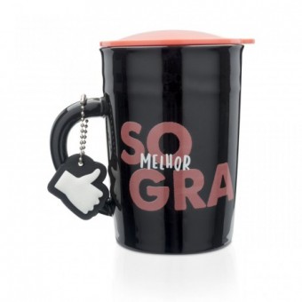 LI2183 CANECA COM TAMPA E CHAVEIRO MELHOR SOGRA