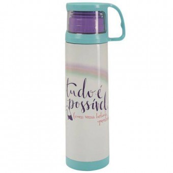26811 SQUEEZE TERMICA COM CANECA 475ML - UNICORNIO