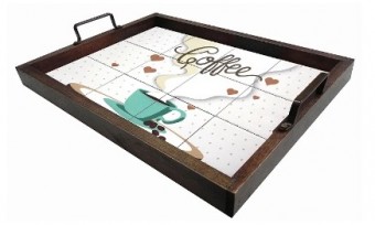 3096PM-039 BANDEJA DE AZ. COFFEE ROSA 43x33cm