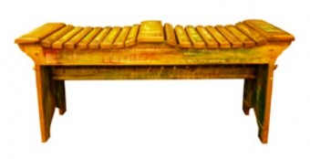 7921 banco 2 lugares madeira de demolicao