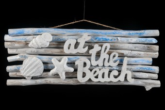 63193 PLACA AT THE BEACH 70x30 AZUL FORTE