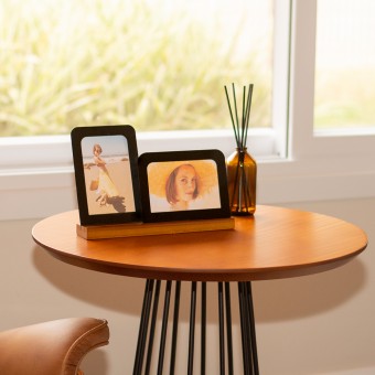 10130012 PORTA RETRATO DE MESA EM ACO 10X15 FLAT DUPLO