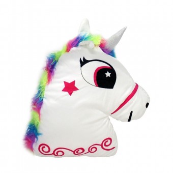M219 almofada cabeca unicornio 58cm pelucia
