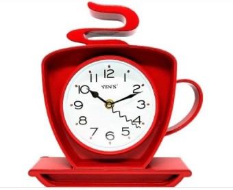 ZJ046 RELOGIO DE PAREDE SORTIDO XICARA DE CAFE, 26CM