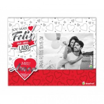 2126 PORTA RETRATO - SOU MAIS FELIZ AO SEU LADO 10 X15