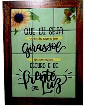 3093am-107 quadro azulejo girassol 30x20cm