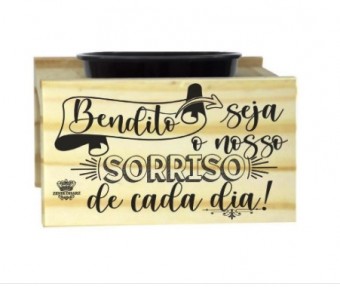 C651 SUPORTE COM VASO BENDITO SEJA O NOSSO SORRISO 7,5X12X13