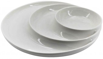 26299 Petisqueira redonda com 3 divisorias em porcelana D25,9xA3,5cm