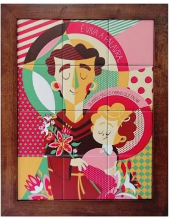 3093AM-034 QUADRO AZULEJO SANTO ANTONIO 30CMX20CM