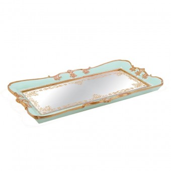 6379-BANDEJA AZUL EM POLIRESINA COM ESPELHO - 32X1