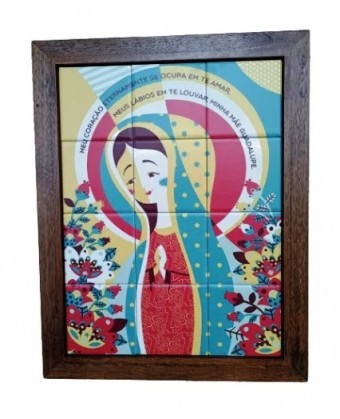 3093am-118 quadro azulejo n. sra guadalupe 30x20cm