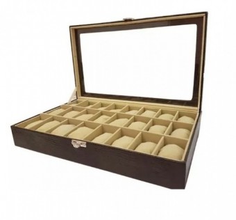 SX24 P.RELOGIO 24PC COURO SINTETICO MADEIRA