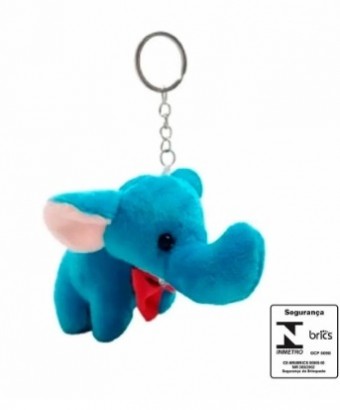F1301610 CHAVEIRO METAL ELEFANTE PELUCIA