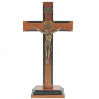 1754 CRUCIFIXO DE MADEIRA C/ PEDESTAL