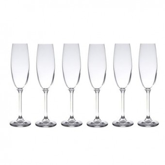 5327 CJ 6 TACAS CRISTAL ECOLOGICO (LIVRE DE CHUMBO) P/CHAMPAGNE GASTRO/COLIBRI 220ml