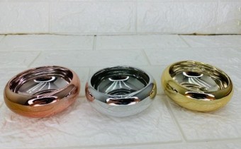 FR190316  VASO REDONDO METALIZADO 3CMALT X 6,5CMBOCA