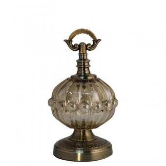 4515202 POTICHE BRONZ EMILI P - 15,5 x 15,5 x 28 cm ( vidro - metal )