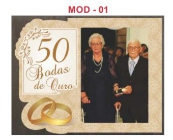 99311 P.RETRATO MDF RECORTE BODAS OURO 15X21 C/VIDRO
