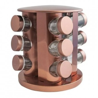 Trc8417 p.condimento giratorio 12potes rose