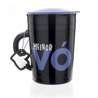LI2175 CANECA COM TAMPA E CHAVEIRO MELHOR VO
