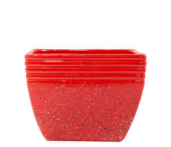 1350ES Cachepo Quadrado Frisado Cactus -